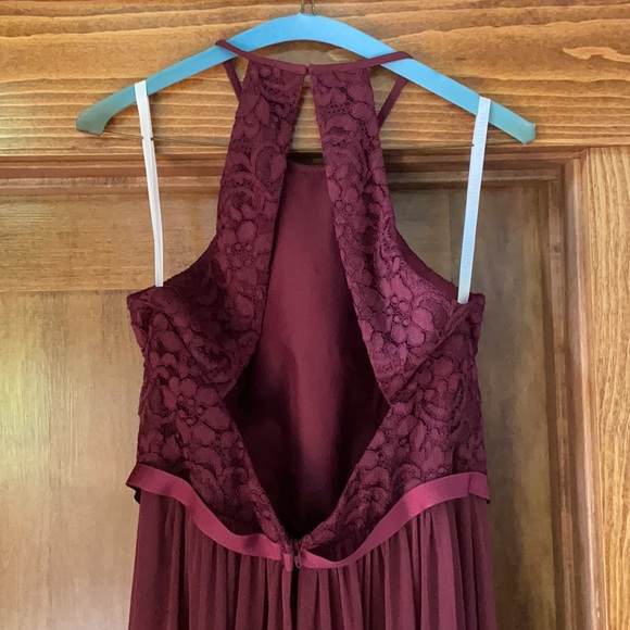 David’s Bridal Wine Bridesmaid Dress - Picture 3 of 4